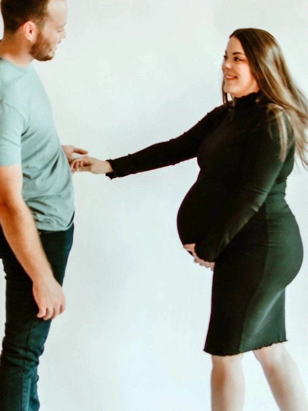 elloh Black Midi Maternity Dress